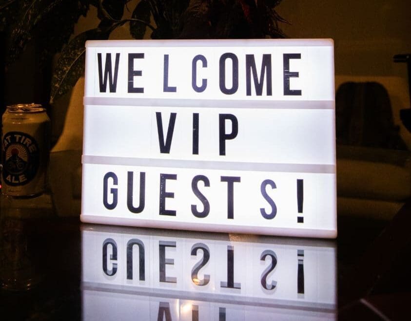 Corporate event welcome sign at Nashville event venue Room With A View.