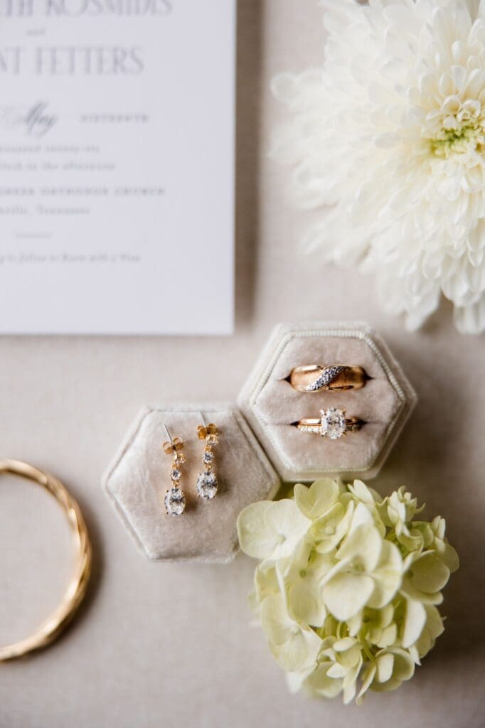 Wedding ring details taken at Room With A View wedding venue in Nashville
