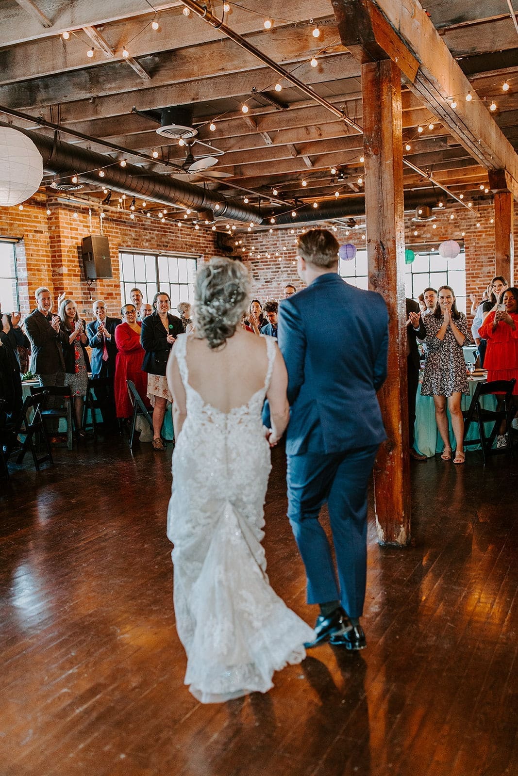Newlywed couple embracing at Room With a View wedding venue in Nashville