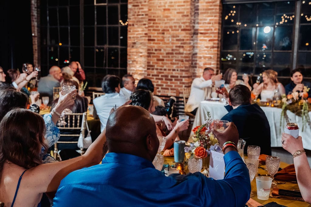 Wedding party in Nashville at historic wedding venue Room With A View