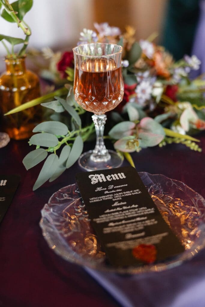 Wedding table setting at Room With A View in Nashville